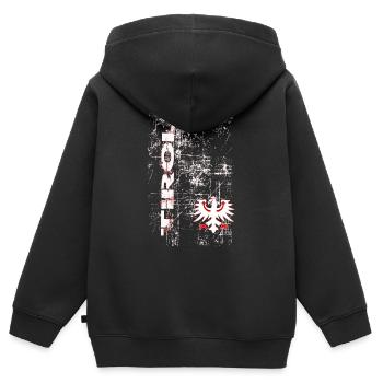Tyrol - Sweat Premium à capuche zippé enfant bio - noir - Dos - AI Model Kid Male (0cm)
