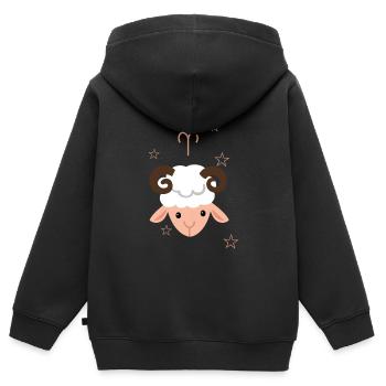 Aries - Kids Premium Organic Zip-up Hoodie - black - Back - AI Model Kid Male (0cm)