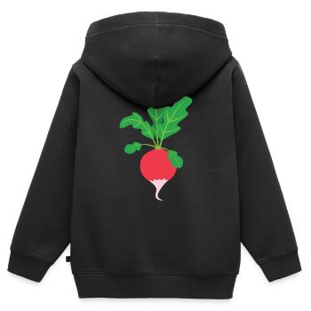 radish - Kids Premium Organic Zip-up Hoodie - black - Back - AI Model Kid Male (0cm)