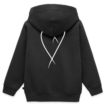 Herz handgezeichnet - Kinder Premium Organic Zip Hoodie - Schwarz - Hinten - AI Model Kid Male (0cm)