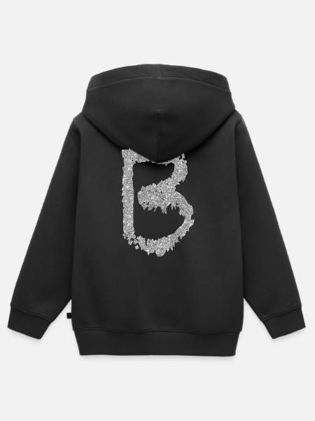 Buchstabe B Geschenk Name - Premium børne zip-hættetrøje økologisk - sort