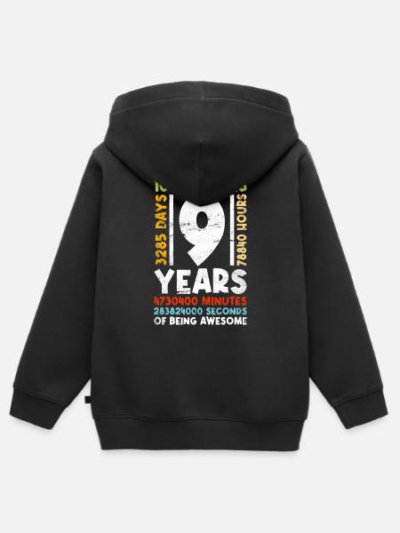 9e Verjaardag Kinderen 9 jaar Jongens Meisjes - Kinder Premium zip hoodie biologisch - zwart