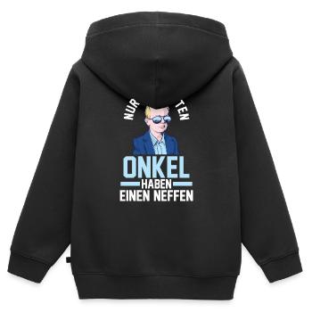 Onkel und Neffe - Kinder Premium Organic Zip Hoodie - Schwarz - Hinten - AI Model Kid Male (0cm)