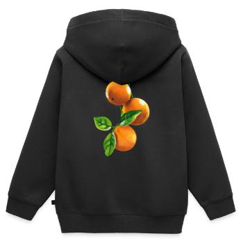 Oranges - Kids Premium Organic Zip-up Hoodie - black - Back - AI Model Kid Male (0cm)
