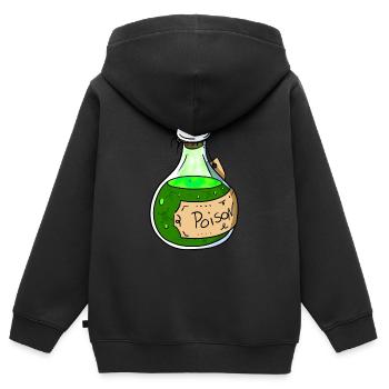Gift Flasche - Kinder Premium Organic Zip Hoodie - Schwarz - Hinten - AI Model Kid Male (0cm)