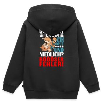 Brazilian Jiu Jitsu Grappling - Kinder Premium Organic Zip Hoodie - Schwarz - Hinten - AI Model Kid Male (0cm)