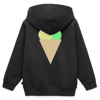 Eis in der Waffel - Kinder Premium Organic Zip Hoodie - Schwarz - Hinten - AI Model Kid Male (0cm)