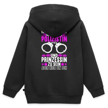 Polizei Polizist - Kinder Premium Organic Zip Hoodie - Schwarz - Hinten - AI Model Kid Male (0cm)