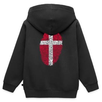 Drapeau du Danemark - Sweat Premium à capuche zippé enfant bio - noir - Dos - AI Model Kid Male (0cm)