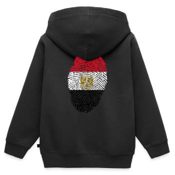 Égypte - Sweat Premium à capuche zippé enfant bio - noir - Dos - AI Model Kid Male (0cm)