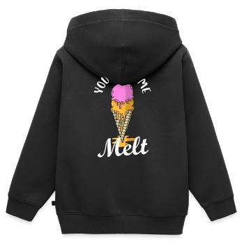 tu me fais fondre Design pour un dicton alimentaire et - Sweat Premium à capuche zippé enfant bio - noir - Dos - AI Model Kid Male (0cm)