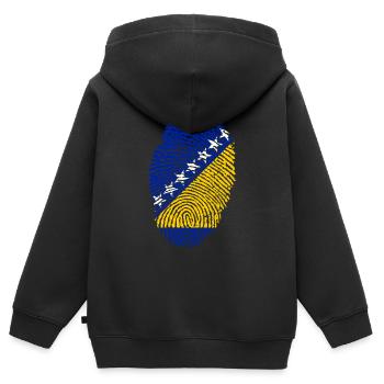 Bosnie-Herzégovine - Sweat Premium à capuche zippé enfant bio - noir - Dos - AI Model Kid Male (0cm)