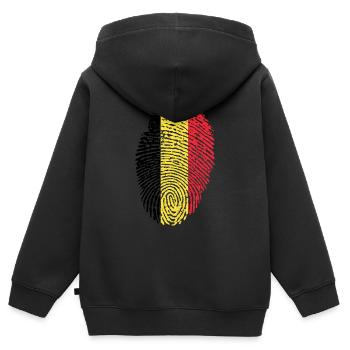 Flagge Belgiens - Kinder Premium Organic Zip Hoodie - Schwarz - Hinten - AI Model Kid Male (0cm)