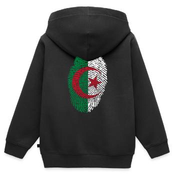 Algerien - Kinder Premium Organic Zip Hoodie - Schwarz - Hinten - AI Model Kid Male (0cm)