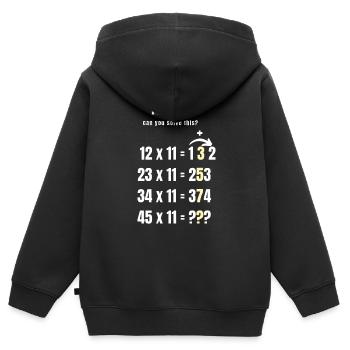 IQ test- Mathematik - Kinder Premium Organic Zip Hoodie - Schwarz - Hinten - AI Model Kid Male (0cm)