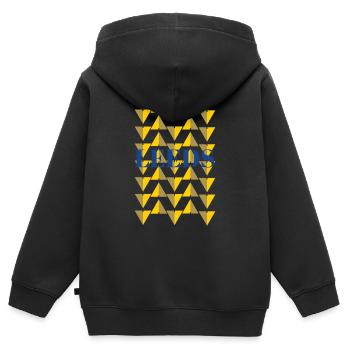 Leeds - Kinder Premium Organic Zip Hoodie - Schwarz - Hinten - AI Model Kid Male (0cm)