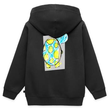 Cute Turtle - Kinder Premium Organic Zip Hoodie - Schwarz - Hinten - AI Model Kid Male (0cm)