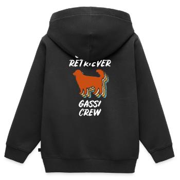 Golden Retriever Gassi Crew Gassi Gehen Hund Gesch - Kinder Premium Organic Zip Hoodie - Schwarz - Hinten - AI Model Kid Male (0cm)