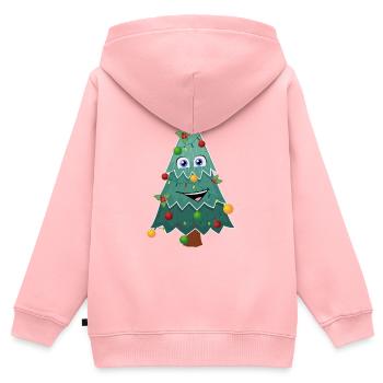 Happy Christmas Tree - Kids Premium Organic Zip-up Hoodie - rose - Back - AI Model Kid Female (0cm)