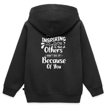 Arbeit Karriere Firma Team - Kinder Premium Organic Zip Hoodie - Schwarz - Hinten - AI Model Kid Male (0cm)