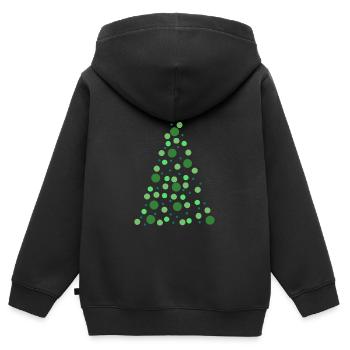 Weihnachtsbaum - Kinder Premium Organic Zip Hoodie - Schwarz - Hinten - AI Model Kid Male (0cm)