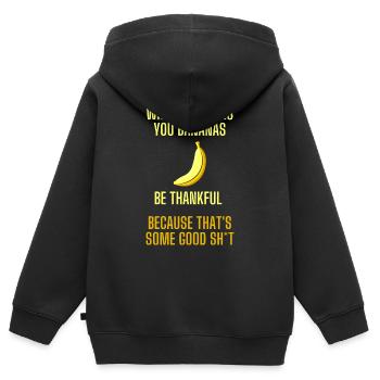 When life gives you bananas lustiger Spruch - Kinder Premium Organic Zip Hoodie - Schwarz - Hinten - AI Model Kid Male (0cm)