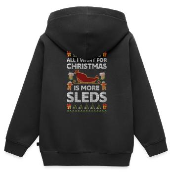 Schlitten Winterurlaub Piste - Kinder Premium Organic Zip Hoodie - Schwarz - Hinten - AI Model Kid Male (0cm)
