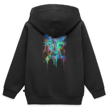 Futurisme - Sweat Premium à capuche zippé enfant bio - noir - Dos - AI Model Kid Male (0cm)