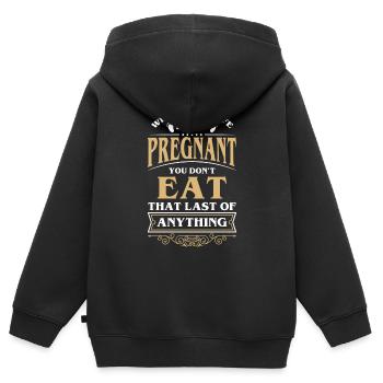 Bébé ventre famille progéniture - Sweat Premium à capuche zippé enfant bio - noir - Dos - AI Model Kid Male (0cm)