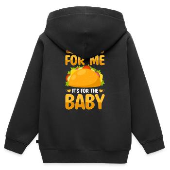 Bébé ventre naissance maman bébé dictons - Sweat Premium à capuche zippé enfant bio - noir - Dos - AI Model Kid Male (0cm)