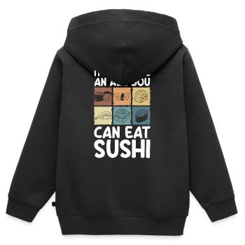 Buffet Theke Selbstbedienung Feinschmecker - Kinder Premium Organic Zip Hoodie - Schwarz - Hinten - AI Model Kid Male (0cm)