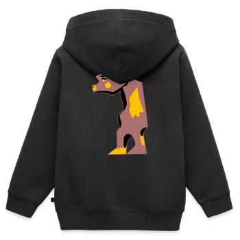 Hektor der traurige Bär - Kinder Premium Organic Zip Hoodie - Schwarz - Hinten - AI Model Kid Male (0cm)