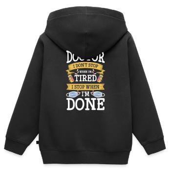 Mediziner Studium Notfall Heilung - Kinder Premium Organic Zip Hoodie - Schwarz - Hinten - AI Model Kid Male (0cm)