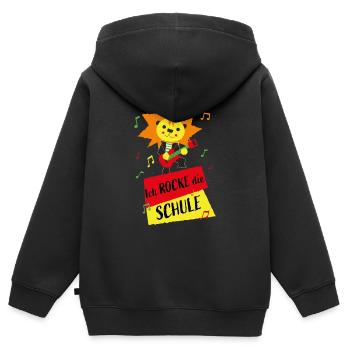 Ich rocke die Schule - Grundschule Einschulung - Kinder Premium Organic Zip Hoodie - Schwarz - Hinten - AI Model Kid Male (0cm)