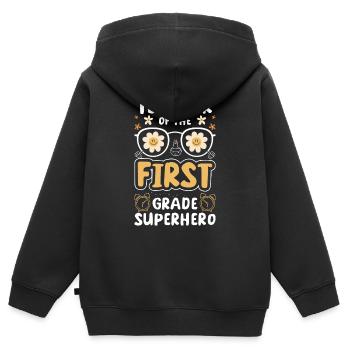 Alltagsheld Helden Lebensretter Vorbild - Kinder Premium Organic Zip Hoodie - Schwarz - Hinten - AI Model Kid Male (0cm)