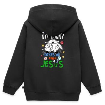 No Bunny Loves me Like Jesus - Kids Premium Organic Zip-up Hoodie - black - Back - AI Model Kid Male (0cm)