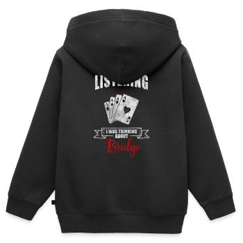 Kartenspiel Gewinn Doppelkopf Herz - Kinder Premium Organic Zip Hoodie - Schwarz - Hinten - AI Model Kid Male (0cm)