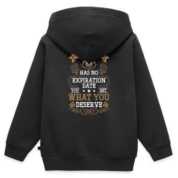 Spirituell Gute Tat Sarkasmus Geistig - Kinder Premium Organic Zip Hoodie - Schwarz - Hinten - AI Model Kid Male (0cm)