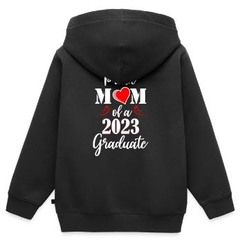 Stolze Mutter eines Absolventen der Klasse 2023 - Kinder Premium Organic Zip Hoodie - Schwarz - Hinten - AI Model Kid Male (0cm)