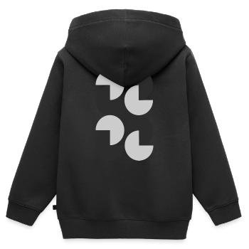 Abstraction - Sweat Premium à capuche zippé enfant bio - noir - Dos - AI Model Kid Male (0cm)