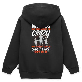 Meine Kinder haben mich zum Vatertag in den Wahnsinn getrieben - Kinder Premium Organic Zip Hoodie - Schwarz - Hinten - AI Model Kid Male (0cm)