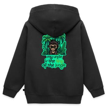 Gorilla Baby - Mon oncle est le roi de la jungle - Sweat Premium à capuche zippé enfant bio - noir - Dos - AI Model Kid Male (0cm)