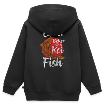 Aquarium Meer Schwimmen Meeresbewohner - Kinder Premium Organic Zip Hoodie - Schwarz - Hinten - AI Model Kid Male (0cm)