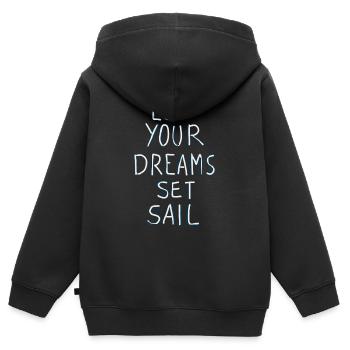 Let your dreams set sail, Träume in See stechen - Kinder Premium Organic Zip Hoodie - Schwarz - Hinten - AI Model Kid Male (0cm)