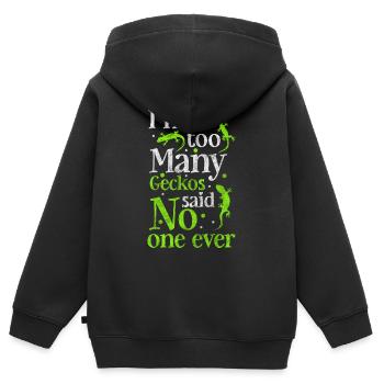 Reptilie Tropisch Terrarium Eidechsenliebhaber - Kinder Premium Organic Zip Hoodie - Schwarz - Hinten - AI Model Kid Male (0cm)