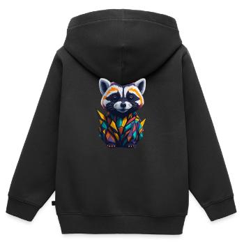 Raco laveur 2 - Sweat Premium à capuche zippé enfant bio - noir - Dos - AI Model Kid Male (0cm)