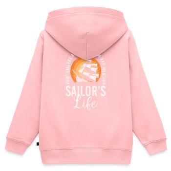 Voilier Sea Maritime - Sweat Premium à capuche zippé enfant bio - rose - Dos - AI Model Kid Female (0cm)