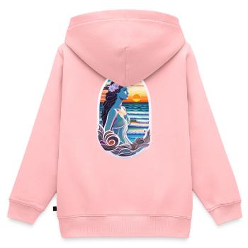 Surfen - Hawaii - Aloha - Kinder Premium Organic Zip Hoodie - Rosa - Hinten - AI Model Kid Female (0cm)