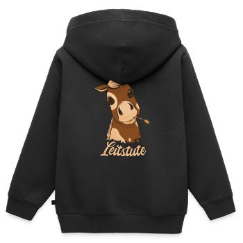 Leitstute Pferdezüchterin Geschenk - Kinder Premium Organic Zip Hoodie - Schwarz - Hinten - AI Model Kid Male (0cm)