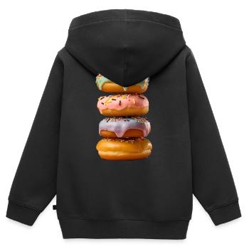 Saftige Donuts - Kinder Premium Organic Zip Hoodie - Schwarz - Hinten - AI Model Kid Male (0cm)